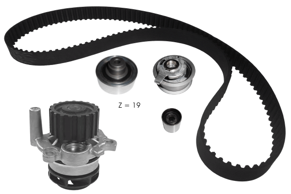Pompe à eau + kit de courroie crantée TECDRIVE TKPE0058