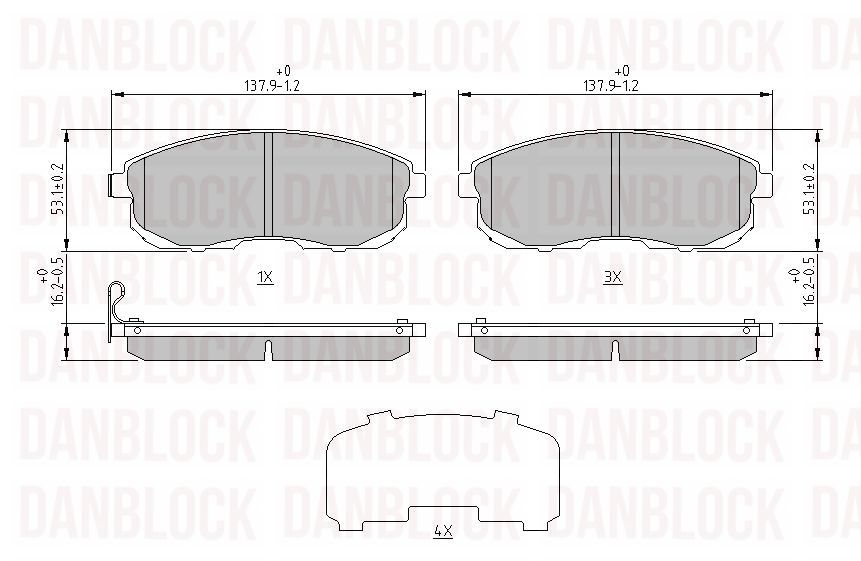 Kit de plaquettes de frein, frein à disque DANBLOCK DB 510703