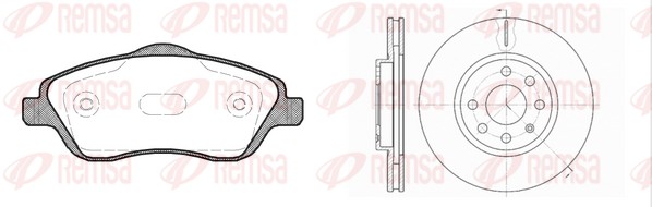 Kit de freins, frein à disques REMSA 8774.03