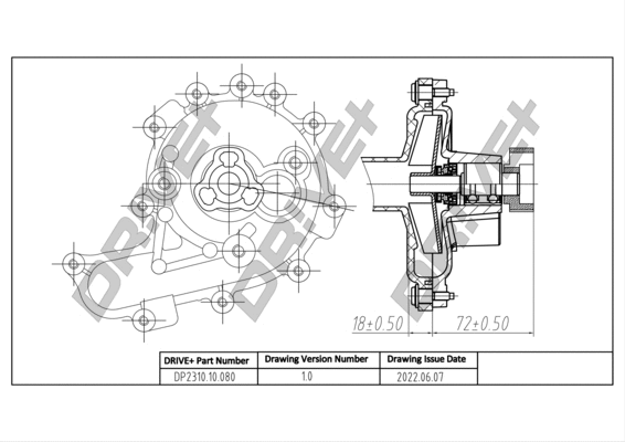 Pompe à eau, refroidissement du moteur Dr!ve+ DP2310.10.080
