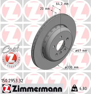 Disque de frein ZIMMERMANN 150.2953.32