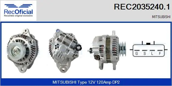 Alternateur RECOFICIAL REC2035240.1