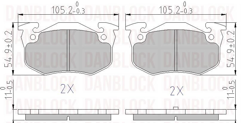 Kit de plaquettes de frein, frein à disque DANBLOCK DB 510036