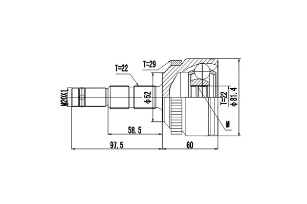 Jeu de joints, arbre de transmission DYNAMATRIX DCV844005