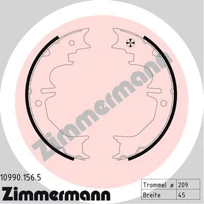 Jeu de mâchoires de frein, frein de stationnement ZIMMERMANN 10990.156.5
