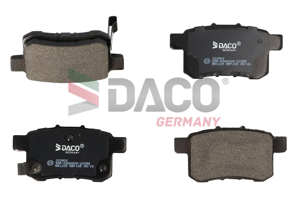 Kit de plaquettes de frein, frein à disque DACO Germany 323902