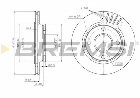 Disque de frein BREMSI CD6887V