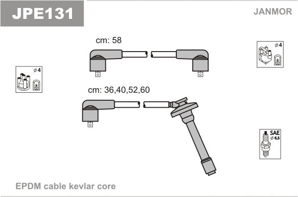 Kit de câbles d'allumage JANMOR JPE131