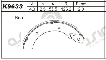 Jeu de mâchoires de frein ASIMCO K9633