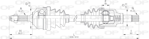 Arbre de transmission OPEN PARTS DRS6181.00