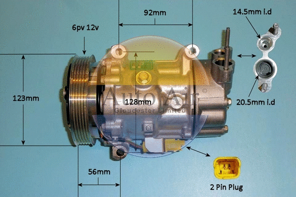 Compresseur, climatisation AUTO AIR GLOUCESTER 14-1124