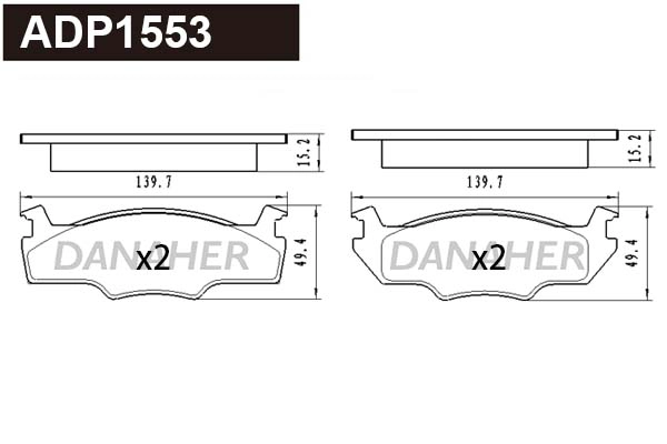 Kit de plaquettes de frein, frein à disque DANAHER ADP1553