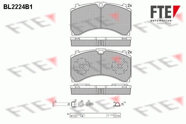 Kit de plaquettes de frein, frein à disque FTE 9500009