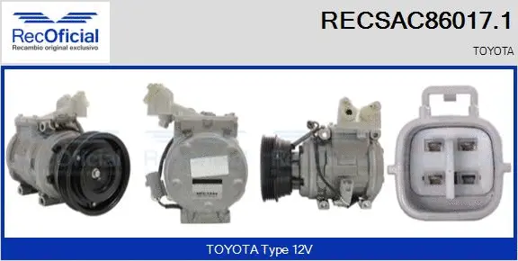 Compresseur, climatisation RECOFICIAL RECSAC86017.1