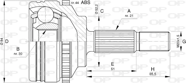 Jeu de joints, arbre de transmission OPEN PARTS CVJ5743.10