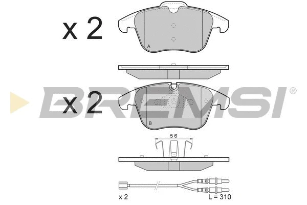 Kit de plaquettes de frein, frein à disque BREMSI BP3487