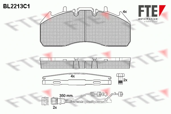 Kit de plaquettes de frein, frein à disque FTE 9500073
