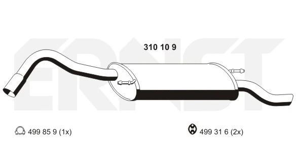 Silencieux arrière ERNST 310109