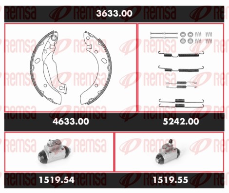 Kit de freins, freins à tambours REMSA 3633.00