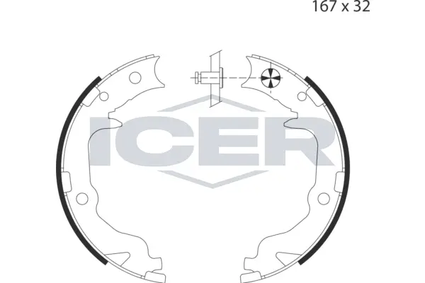 Jeu de mâchoires de frein, frein de stationnement ICER 79PB4033 C