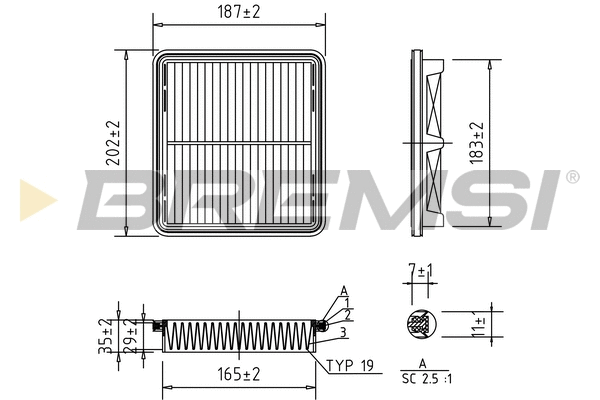 Filtre à air BREMSI FA1257