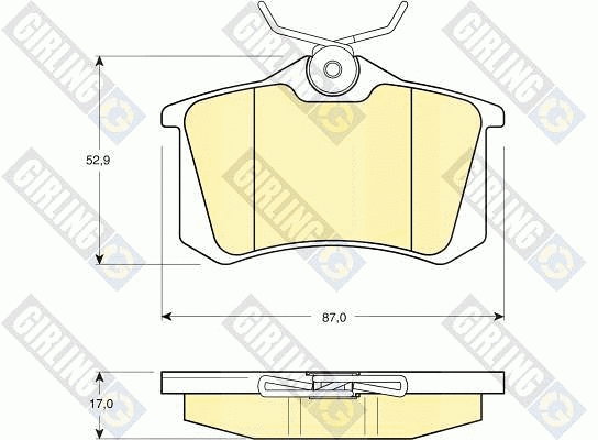 Kit de plaquettes de frein, frein à disque GIRLING 6113301