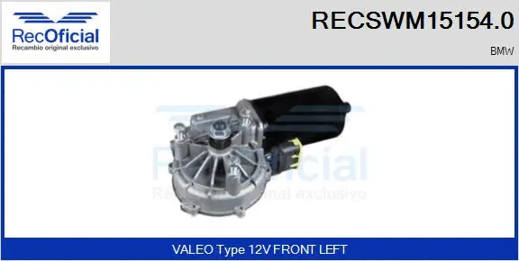Moteur d'essuie-glace RECOFICIAL RECSWM15154.0