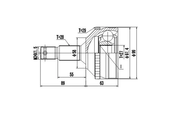 Jeu de joints, arbre de transmission DYNAMATRIX DCV810029