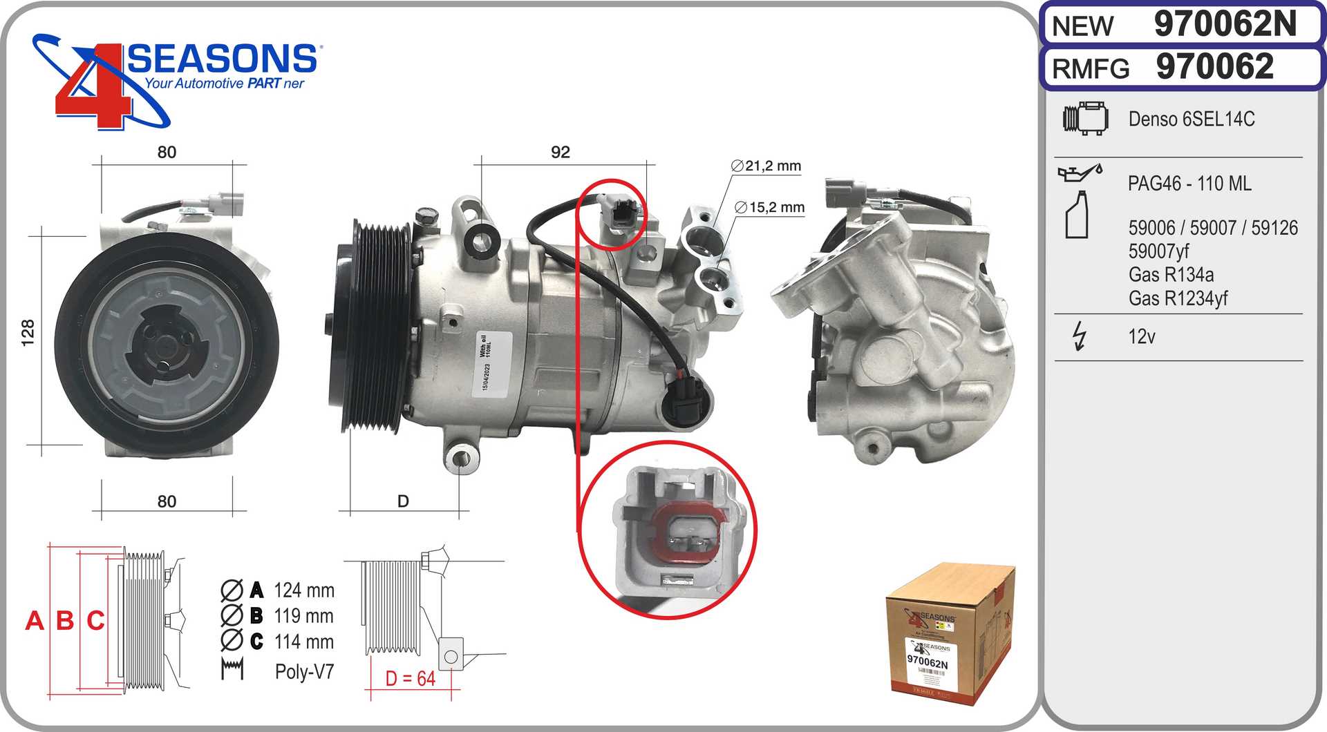 Compresseur, climatisation AHE 970062N