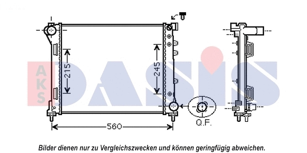 Radiateur, refroidissement du moteur AKS DASIS 080109N