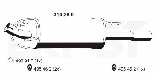 Silencieux arrière ERNST 310260