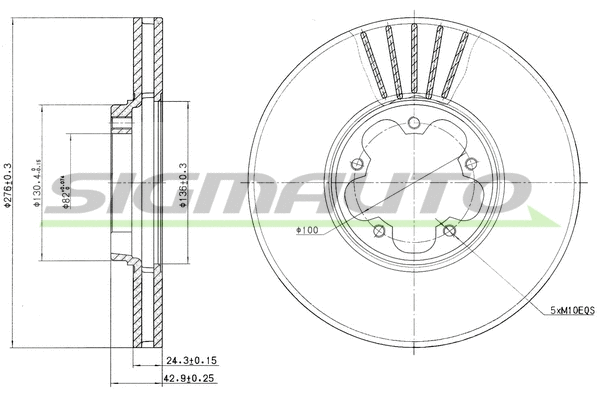 Disque de frein SIGMAUTO DBB113V