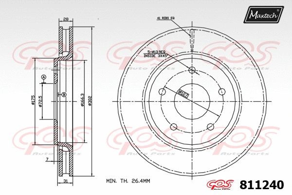 Disque de frein MAXTECH 811240