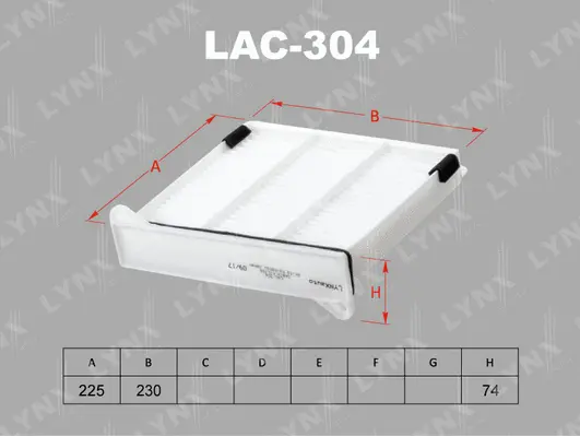 Filtre, air de l'habitacle LYNXAUTO LAC-304