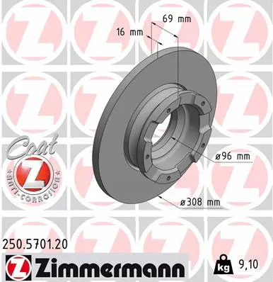 Disque de frein ZIMMERMANN 250.5701.20
