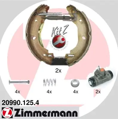 Jeu de mâchoires de frein ZIMMERMANN 20990.125.4