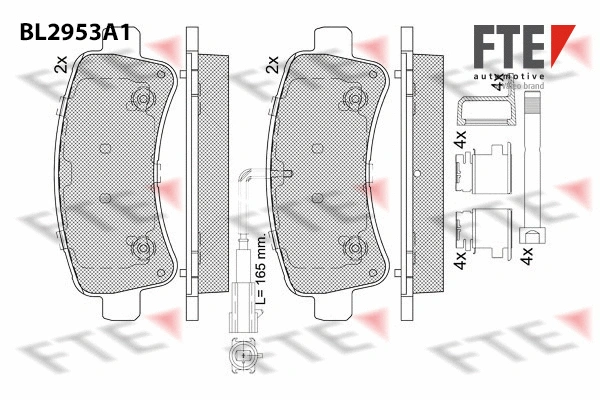 Kit de plaquettes de frein, frein à disque FTE 9011196