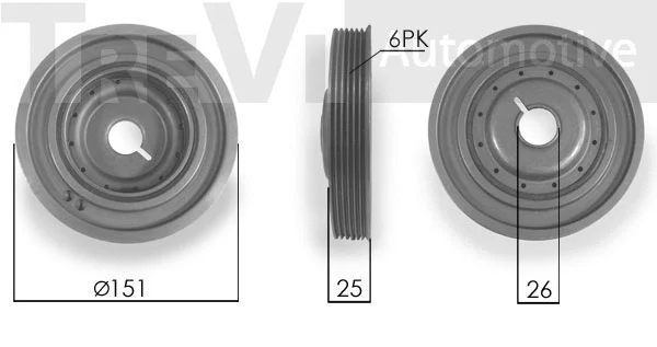 Poulie, vilebrequin TREVI AUTOMOTIVE PC1122