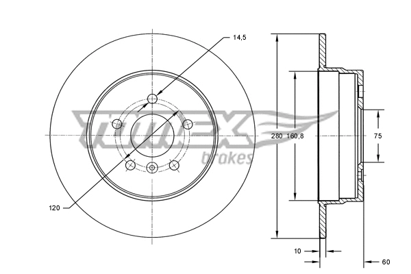 Disque de frein TOMEX Brakes TX 71-45