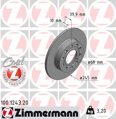 Disque de frein ZIMMERMANN 100.1243.20