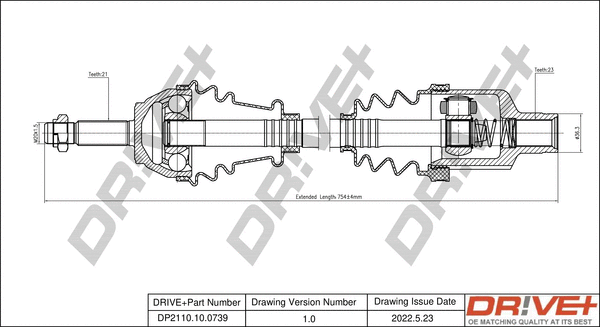 Arbre de transmission Dr!ve+ DP2110.10.0739