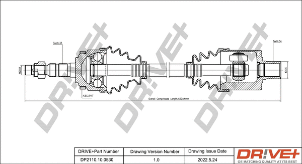 Arbre de transmission Dr!ve+ DP2110.10.0530