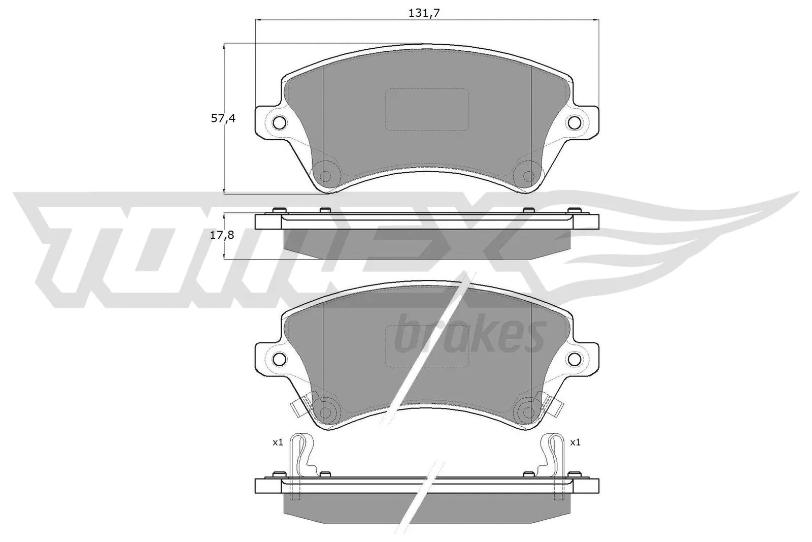 Kit de plaquettes de frein, frein à disque TOMEX Brakes TX 13-74