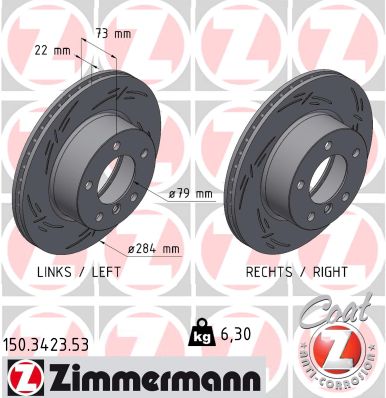 Disque de frein ZIMMERMANN 150.3423.53