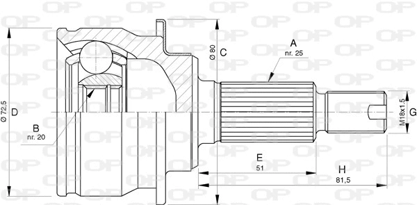 Jeu de joints, arbre de transmission OPEN PARTS CVJ5748.10