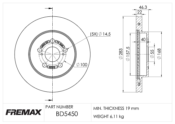 Disque de frein FREMAX BD-5450