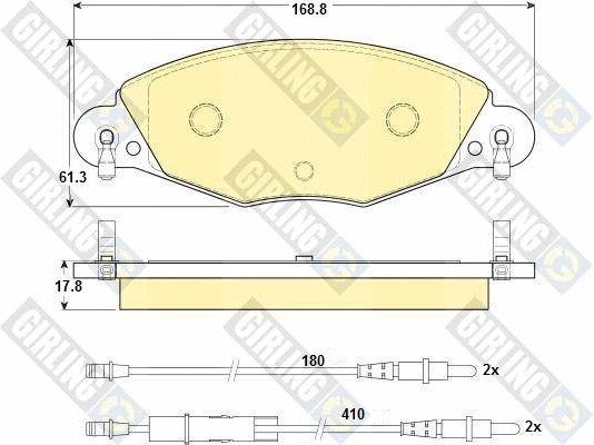 Kit de plaquettes de frein, frein à disque GIRLING 6114494