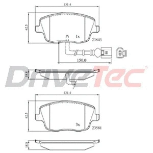 Kit de plaquettes de frein, frein à disque DriveTec DPAD1754