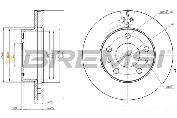 Disque de frein BREMSI CD7718V