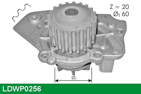 Pompe à eau, refroidissement du moteur LUCAS LDWP0256